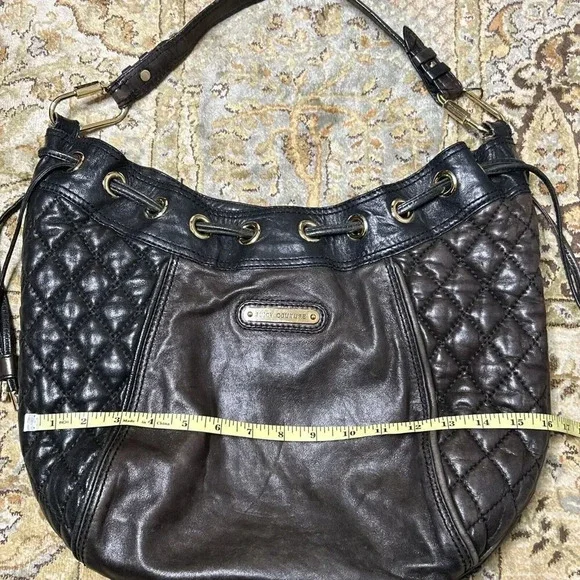Y2K Juicy Couture Vintage Genuine Leather Shoulder Bag Shoulder Quilted - Picture 10 of 16